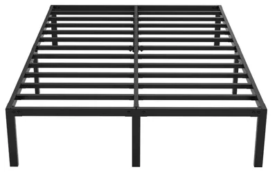 Produktbild von Peviasot Metallbett Bettgestell 140 x 200 cm Schwarz, klappbarer Bettrahmen aus Eisen mit Metalllatten, Stauraum unter dem Bett und Bodenschutzfüßen