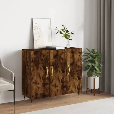 Zdjęcie produktu dla vidaXL Kredens dąb wędzony 90x34x80 cm materiał drewnopochodny