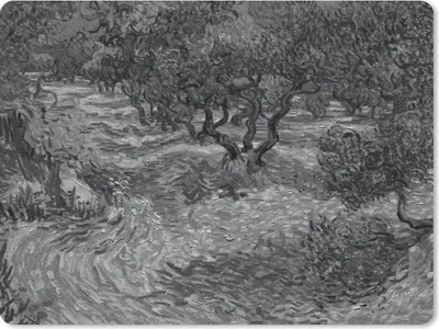 Produktbild von MuchoWow® Mauspad Mousepad Olivenhain - Vincent van Gogh - Schwarz - Weiß 23x19 cm - Mousepads - Maus Mat - Pad - Mausunterlage - Schreibtischunterlage - Mauspad
