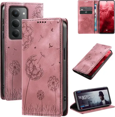 Produktbild von Handyhülle für Xiaomi Redmi 15 / 15 5G RFID Schutz Klapphülle Case Cover Design Blume Pusteblume Schutzhülle Farbe: Rosa