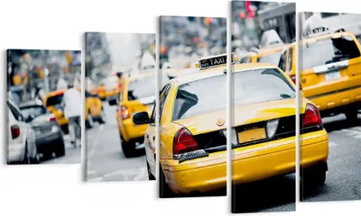 Produktbild von Bild auf Leinwand - Leinwandbild - Taxi Straße New York - 100x60cm - Wand Bild - Wanddeko - Leinwanddruck - Bilder - Kunstdruck - Wanddekoration - Leinwand bilder - Wandkunst - EG100x60-2663