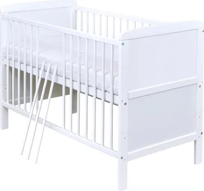 Produktbild von Baby-Delux Babyzimmer Babybett Wickelkommode Weiss Bettwäsche Komplett Set Zebra