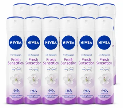 Zdjęcie produktu dla 12 sztuk dezodorantu w sprayu NIVEA Fresh Sensation - pojemność 150 ml - zestaw ekonomiczny