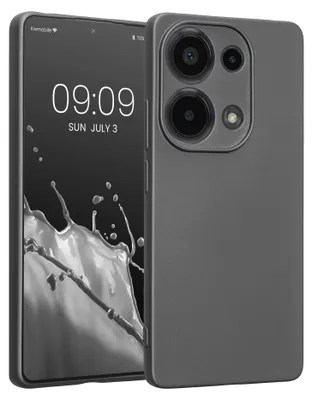 Produktbild von kwmobile Handyhülle für Xiaomi Redmi Note 13 Pro 4G Hülle - weiche Silikon Case metallisch schimmernd - Schutzhülle Cover - Metallic Grau