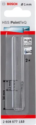 Immagine prodotto di spirálový vrták do kovu HSS PointTeQ 1,0 x 12 mm bal 2 ks