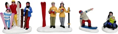 Produktbild von Wintersportler aus Polyresin 9 cm 4 Stück Santaville