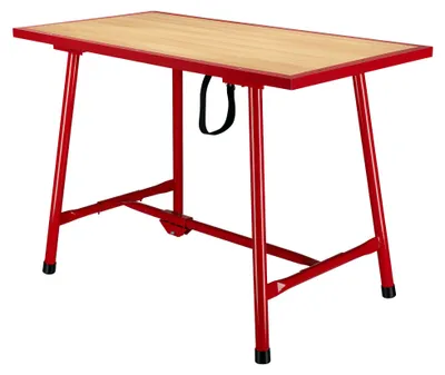 Produktbild von Wiltec Werkbank 120 x 62,5 x 83 cm klappbar, Werktisch faltbar, klappbarer Arbeitstisch bis 300 kg belastbar, Werkstatteinrichtung aus Stahl und Holz