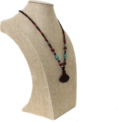 Produktbild von elegante Schmuckbüste Dekobüste Kettenhalter Jute Look H25