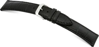 Produktbild von Happel Lederband Jackson 24mm schwarz mit Alligatorprägung
