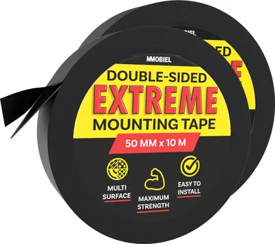Produktbild von 50mm Doppelseitiges, Stark Klebend Klebeband [2 Pack] Montage - 10m lange Rolle