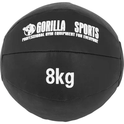 Obrázok produktu pre Gorilla Sports Kožený medicinbal, 8 kg, čierny
