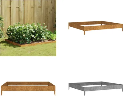 Produktbild von vidaXL Hochbeet 100x100x18,5 cm Cortenstahl - Garten-Hochbeet - Garten-Hochbeete - Hochbeet - Gartentopf