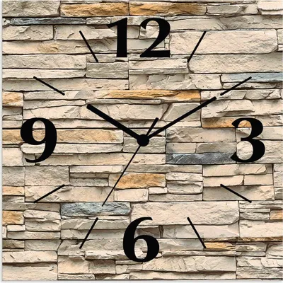 Produktbild von ARTland Wanduhr auf Alu Quarzuhr - schwarzer Zeiger Braune alte Ziegelmauer Größe: 30x30 cm
