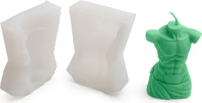 Produktbild von Silikon-Kerzenform, männliche Silhouette, 7 x 3,9 x 9,3 cm