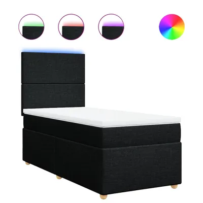 Produktbild von Boxspringbett mit Matratze Schwarz 80x200 cm Stoff