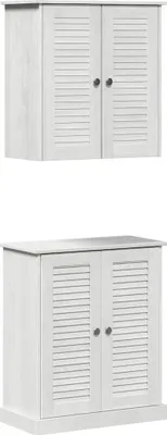 Immagine prodotto di vidaXL Set mobili da bagno 2 pezzi Bianco e bianco antico 67,5 x 34 x 80 cm