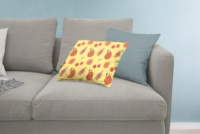 Produktbild von MuchoWow® Zierkissen Sofakissen Wohnzimmer Dekokissen 60x40 cm Obst - Rot - Gelb - Muster - Kopfkissen - Polster mit Foto
