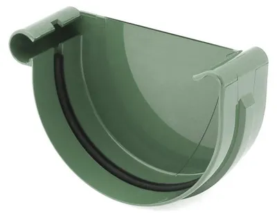 Produktbild von BRYZA Dachrinnenvorkopf LINKS Kunststoff Ø 75 mm, Grün RAL 6020
