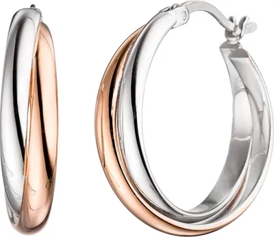Produktbild von JOBO Creolen 925 Sterling Silber bicolor vergoldet Ohrringe