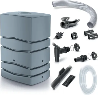 Produktbild von Set aus Aqua Tower 450L Regenwassertank + Anschluss-Set für Regenwassertanks Icanset 1 + Icanset 5