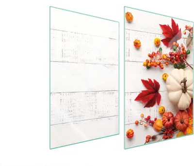 Immagine prodotto di Piastre coprifornelli 2 pezzi 35x52 Vetroceramica coprifornelli vetro tagliere autunno legno