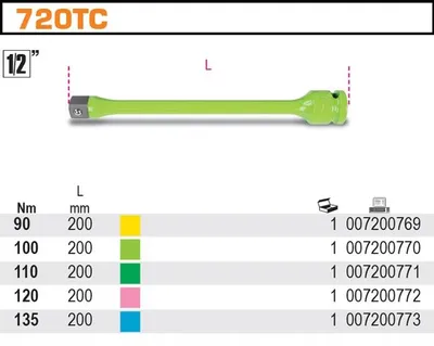 Produktbild von Beta 720TC/135 Drehmomentbegrenzer Verlängerung für Radschrauben 1/2 Zoll