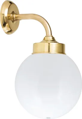 Produktbild von Wandlampe Messing IP43 Kugel Schirm in Weiß Klassisch VERIA Außenleuchte Haustür Hof Terrasse