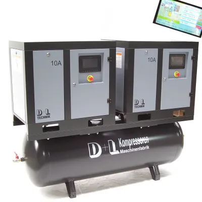 Produktbild von Tandem Schraubenkompressor 15kW 2x7,5 kW Druckluft 1900L Schraubenverdichter