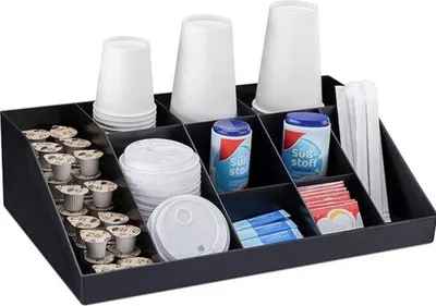 Produktbild von Kaffee- und Teeservice-System mit 10 Einzelteilen - 43,8 x 27,4 x 12,2 cm - Schattenschwarz