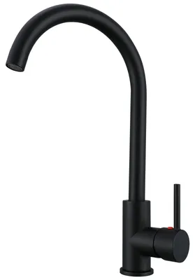 Produktbild von AICA Küchenarmatur Messingkern Einhandmischer 38cm Hochbogen Wasserhahn Küche 360 Grad schwenkbar Schwarz Matt