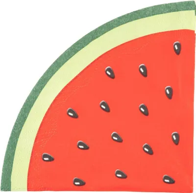 Produktbild von 12 Servietten rund Just Watermelon - Melonenscheibe Ø32cm
