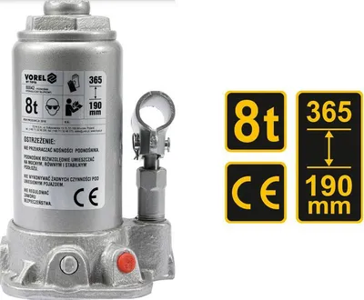 Zdjęcie produktu dla Yato 80042, Uniwersalne, 8000 kg, Podnośnik hydrauliczny, 19 cm, 36,5 cm, Szary