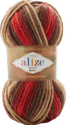 Produktbild von 100g Farbverlaufsgarn Alize Superlana Maxi Batik 25% Wolle Winterwolle Farbwahl