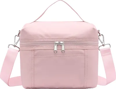 Produktbild von Isolierte Lunchtasche für Erwachsene, leichte, wasserdichte Lunchbox aus Nylon mit abnehmbarem Riemen, Thermo-Lunchbeutel mit Doppelreißverschluss für die Arbeit, Picknicks und Camping