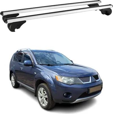 Image de Barres de toit Transversales pour Mitsubishi Outlander 2006-2012 Alu Argent