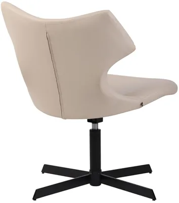Produktbild von CLP Lounger Welland Kunstleder mit Metallgestell und Rückenlehne creme