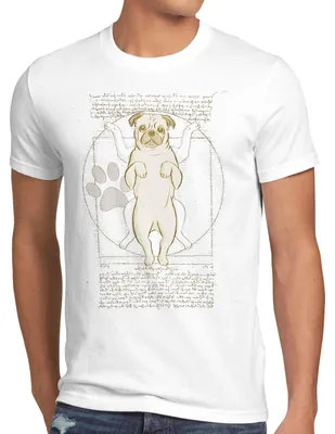 Produktbild von style3 Vitruvianischer Mops Herren T-Shirt hund vinci