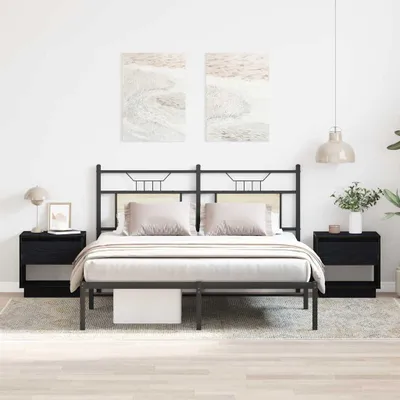 Zdjęcie produktu dla Maison Exclusive - Komody nocne, 2 sztuki, kolor czarny, imitacja dębu, wymiary: 45 x 34 x 44 cm