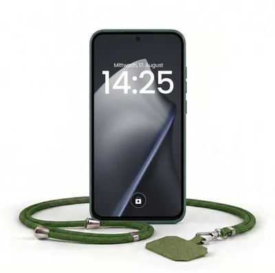 Produktbild von Handyhülle für Xiaomi 15T mit Handykette Band Kordel Hülle Case Schutzhülle Grün