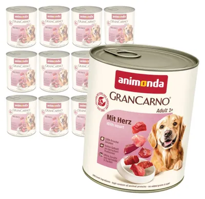 Zdjęcie produktu dla Animonda GranCarno Adult 12x800g Mokra Karma Dla Psa Wieprzowina z Sercami