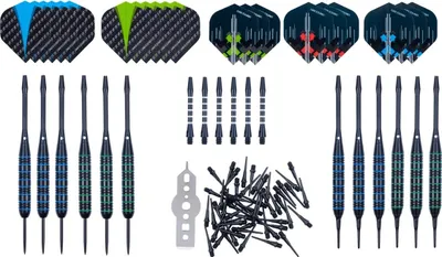 Immagine prodotto di Set di freccette Longfield Steel/Soft Tip con 12 freccette e accessori