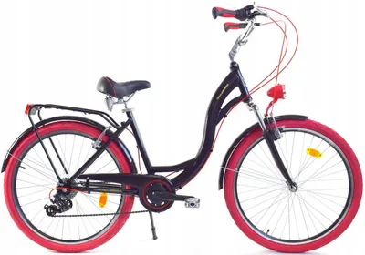 Zdjęcie produktu dla Rower Dallas City Alu 26" 7spd - czarny z czerwonym