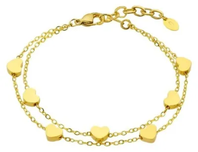 Imagen del producto de Pulsera Lotus LS2560-2-2 para mujer, con forma de corazón, de acero inoxidable con detalles dorados, de 20,5 cm