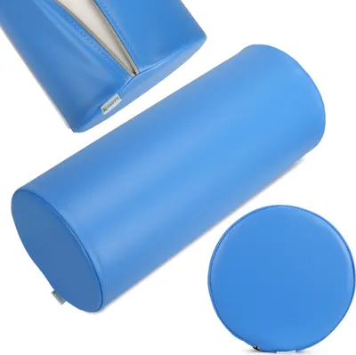 Produktbild von Habys Lagerungsrolle, Vollrolle, Nackenkissen, Lagerungskissen, Nackenrolle, Knierolle für Massage und Therapie, Fitnessrolle, 25x60cm Blau