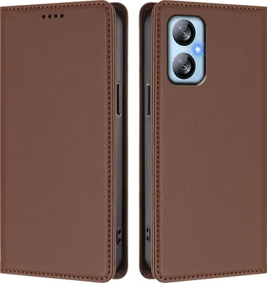 Image de Etui en cuir pour Blackview A52 / A52 Pro, étui magnétique en cuirPolyuréthaneavec support Marron