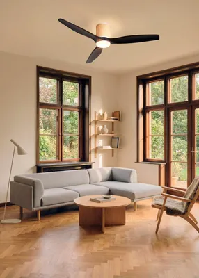 Produktbild von WIND CALM CUSTOM RATTAN - Deckenventilator 40W leise Ø132 cm mit LED-Licht in Körper und Lampe