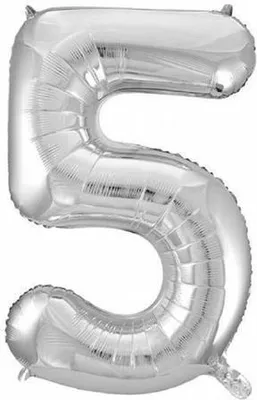 Produktbild von Idena Folienballon 5 silber, 60x110cm