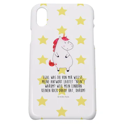 Produktbild von Mr. & Mrs. Panda Iphone 10 Handyhülle Einhorn Wut - Weiß - Geschenk, Handy, Hülle, Unicorn, X, Einhörner, Nein, Cover, Spaß, wütend