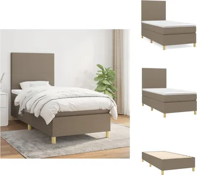 Produktbild von vidaXL Boxspringbett mit Matratze Taupe 100x200 cm Stoff -  Betten & Bettgestelle