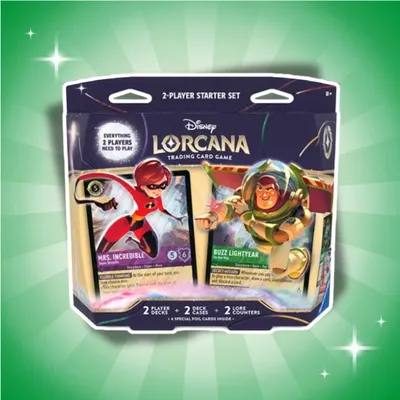 Imagen del producto de Disney Lorcana TCG, Set 12: Wilds Unknown, Mazo de inicio para 2 jugadores, en inglés – 2 mazos listos para jugar + protección para el envío (tarjetas Heartforce)